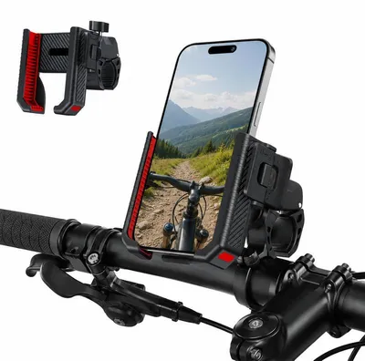 Produktbild von Handyhalterung Fahrrad, Motorrad, Anti-Rutsch & Anti-Shake, 1S Verriegelung, für 4–7 Zoll Smartphone