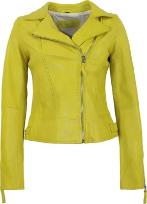 Produktbild von Freaky Nation - Damen Lederjacke Bikerjacke gelb Größe S