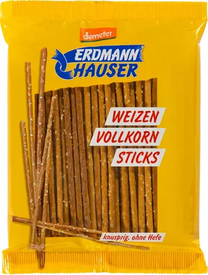 Produktbild von Erdmannhauser Weizenvollkorn Salzsticks, hefefrei, demeter 100g