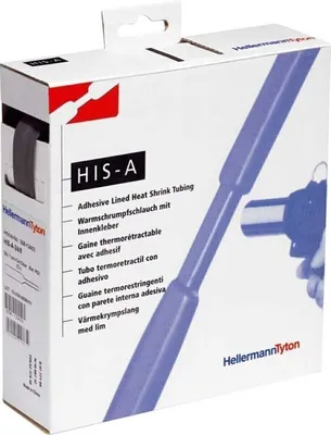 Obrázok produktu pre HELLERMANNTYTON Teplom zmršťovacie hadičky, 308-10300, 3:1, HIS-A-3.0/1.0, čierna, 10 metrov