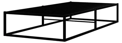 Produktbild von Bettgestell Metallbett Schlafzimmerbett Einzelbett Bettrahmen Lattenrost Schlafzimmermöbel Schwarz Metall 90x200cm