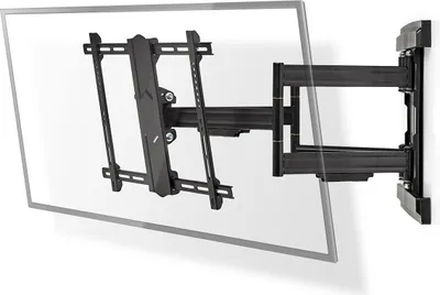 Immagine prodotto di Supporto da parete per TV Full Motion | 37 - 80 " | Peso massimo supportato dello schermo: 70 kg | inclinabile | Ruotabile | Distanza minima dal muro: 70 mm | Distanza massima dal muro: 800 mm | 6 Punt(i) Pivot | Acciaio | Nero