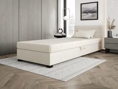 Obrázok produktu pre Čalúnená posteľ 90x195 KASANDRA 2 s úložným priestorom - ecru