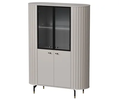 Produktbild von Furniture24 Vitrinenschrank Zante Za1 Vitrine 112 X 155 X 40 Cm Cashmere
