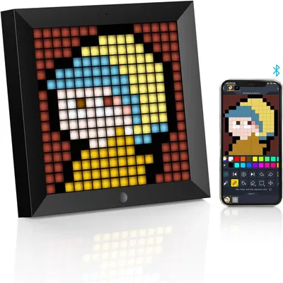 Produktbild von DIVOOM LED-Bilderrahmen Pixoo Pixel Digitaler Bilderrahmen Programmierbar 16x16RGB LED Panel, (Internetfähig Anzeige von Instagram Twitter Facebook)