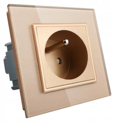 Produktbild von Livolo Wandsteckdose Gold mit Schutzkontakt Design