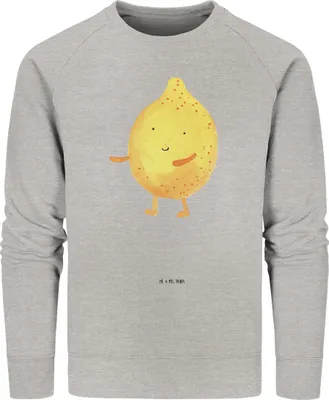 Produktbild von Mr. & Mrs. Panda Rundhals Sweatshirt Beste Freunde Zitrone Größe XL - Heather Grey - Geschenk, Sweater, Pulli, Pullover, Baumwoll, Lustige Sprüche, Fehlende Keywords