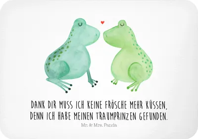 Produktbild von Mr. & Mrs. Panda magnet Frosch Liebe - Weiß - Geschenk, wandmagnet, zettelhalter, whiteboardmagnet, Freundin, Hochzeitstag, Frösche, Kühlschrankmagnet, Jahrestag