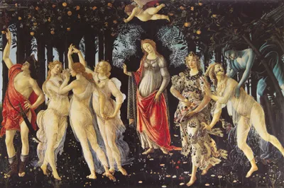 Produktbild von Sandro Botticelli Kunstdruck Bild - Der Frühling, Das Reich Der Venus 1482-1487 (80 x 120 cm)