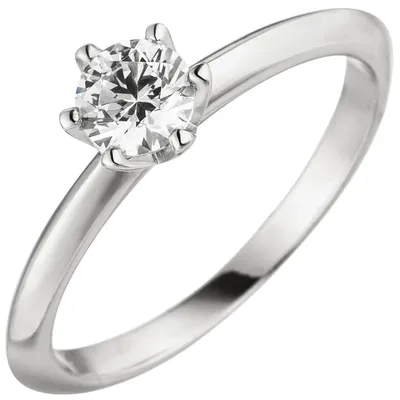 Produktbild von Solitär Ring 585 Gold Gelbgold mit Diamant Brillant 0,50 ct. W-SI 6er-Krappe Innenumfang 58mm Ø18.5mm