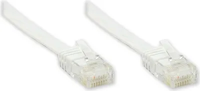 Produktbild von Patchkabel, Cat. 6, U/UTP, FLACHKABEL, weiß, 2,0m, Good Connections®