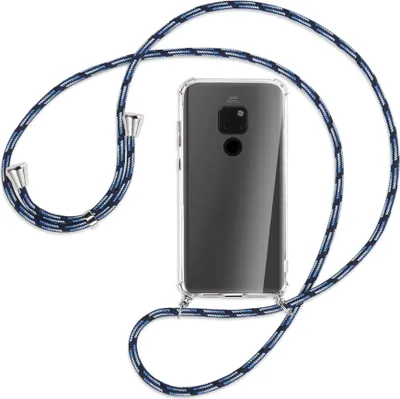 Produktbild von Handykette Backcover-Schutzhülle mit Band (Metall silberfarben) für Huawei Mate 20 - Blautöne