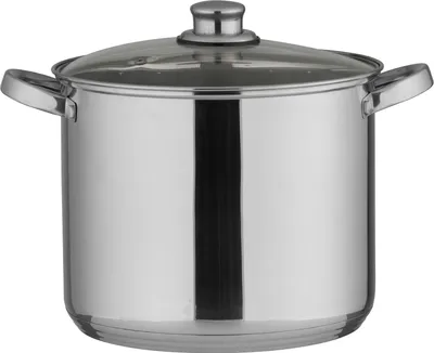 Produktbild von Universelle Kochpfanne mit Glasdeckel 10 Liter - Edelstahl, induktionsgeeignet