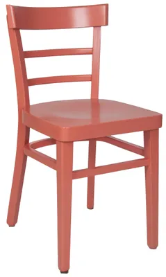 Produktbild von Küchenstuhl Laura – Bunter Holzstuhl aus Buche, lackiert & montiert, 7 Farben.Farbe:Lachs Rot