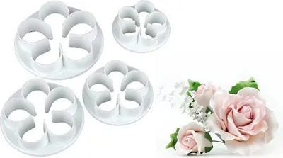 Image de ROSE Set de 4 emporte-pièces en pâte à sucre
