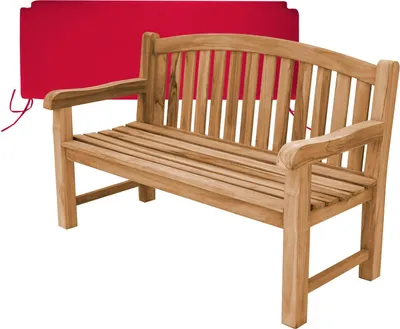 Produktbild von Gartenbank Bari Teak Massivholz XXL extra stark 150 cm Rot