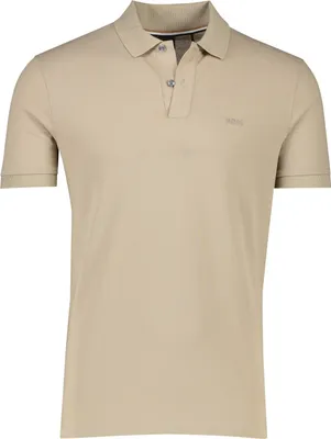 Produktbild von BOSS schwarzes Polo normale Passform beige Pallas Baumwolle 2-Knopf
