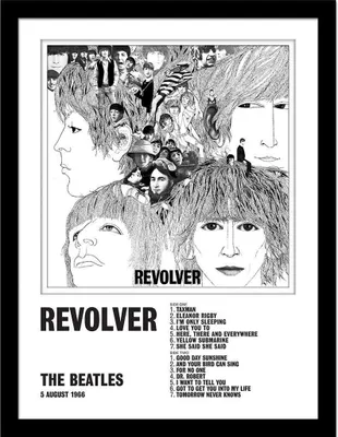 Immagine prodotto di The Beatles - Stampa con cornice "Revolver" PM10358 (40 cm x 30 cm) (Bianco/Nero/Grigio)