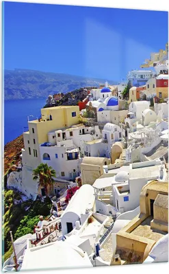 Produktbild von Bilder auf glas - Einteilig - Griechenland insel tourismus santorini - 70x100cm - Glasbilder - Wandbilder - Bilder - Wanddekoration aus Glas - Glas Bilder - Wandbild auf Glas - GPA70x100-2651