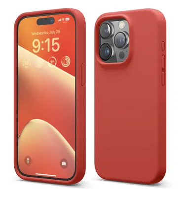 Produktbild von Elago Premium Silikonhülle für iPhone 15 Pro Max rot