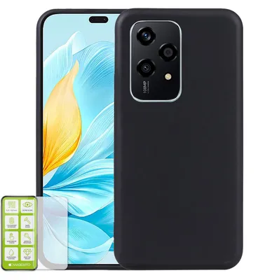 Image de Étui en silicone pour Honor 200 Lite H9, coque en verre, étui noir