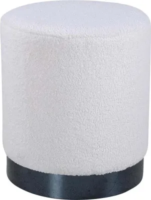 Produktbild von FURNLUX Hocker Benji Weiss Und Schwarz 35cm / Hauptfarbe: Weiß / Abmessungen: 35 x 35 x 43 cm