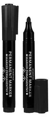 Image de Marqueur permanent rond noir, 12pcs.