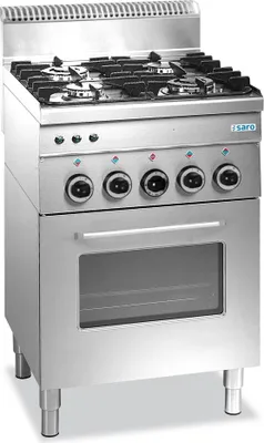 Immagine prodotto di Cucina a gas SARO + forno elettrico + grill, 4 bruciatori, linea 600, G4SFE6