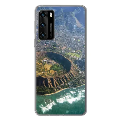 Produktbild von MuchoWow® Handyhülle Schutzhülle Hülle für Huawei P40 Ein Luftbild von Honolulu und einem erloschenen Krater auf Hawaii Silikon Softcase Handy Hülle - Handytasche