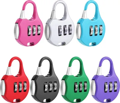 Produktbild von 6-teiliges Gepäckschloss Vorhängeschloss-Zahlenschloss Einstellbares 3-stelliges Zahlenschloss für Reiserucksack, Schließfach, Fitnessstudio, Tür, Außenzelt.
