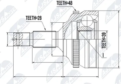 Produktbild von NTY Gelenksatz Antriebswelle Radseitig für CITROËN C5 III Kombi (RW) NPZ-PE-023