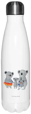 Produktbild von Mr. & Mrs. Panda Thermosflasche Koala Familie - Weiß - Geschenk, Sportflasche, Vatertag, Trinkflasche, thermosflaschen, trinkflaschen, Kinder, Koalas, Mama