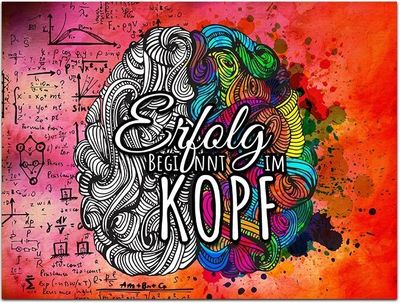 Wandbild Acrylglas Motivation, Erfolg beginnt im Kopf, Formeln M0033 – 100x75cm