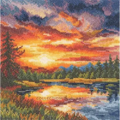 Produktbild von RTO Kreuzstich Stickpackung "Farbe der Sonne, See", Zählmuster, 15,5x15,5cm
