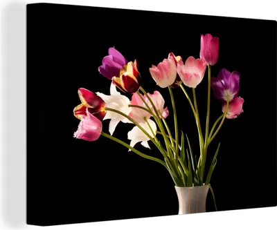 Obrázok produktu pre OneMillionCanvasses® - Maľba na plátne - Obraz na plátne Nástenná maľba na plátne - Tulipány - Zátišie - Kvety - 150x100cm - Fotografia na plátne -