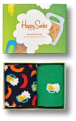 Obrázek produktu pro Happy Socks uni ponožky, balení po 2 kusech - dárková krabička, mix barev pivo 36-40