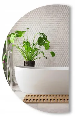 Immagine prodotto di Specchio a forma di semicircolo con bordi smussati, dal design classico e senza cornice, diametro 65 cm