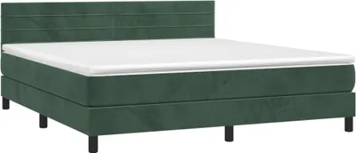 Obrázek produktu pro vidaXL Postel Boxspring s matrací Dark Green 180x200 cm Velvet