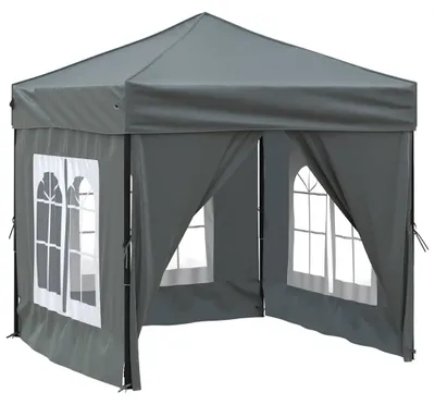 Produktbild von vidaXL Partyzelt Faltbar mit Seitenwänden Anthrazit 2x2 m