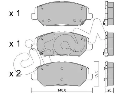 Produktbild von CIFAM Bremsbeläge Satz Vorne Bremsklötze für HYUNDAI i30 Schrägheck (PDE, PD, PDEN) 822-1163-0