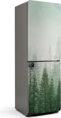 Zdjęcie produktu dla Mglisty las iglasty - Pokrowiec magnetyczny na lodówkę - Pokrowiec magnetyczny na lodówkę - Folia magnetyczna na drzwi lodówki - 60x180 cm - Samoprzylepna tablica magnetyczna - Folia magnetyczna na drzwi lodówki