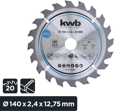 Produktbild von kwb 583557 Hartmetall Kreissägeblatt 150 x 20 mm 1 St