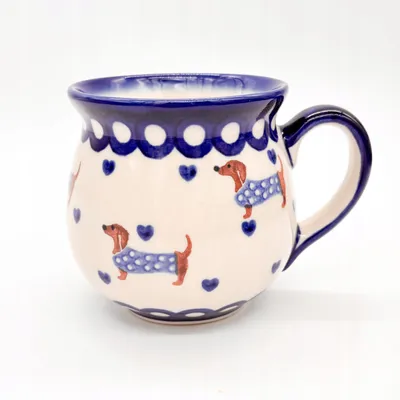 Produktbild von Becher Handgefertigte Bunzlauer Keramik DACHSHUND Becher 300 ml