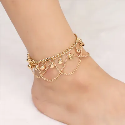 Produktbild von Bohemian Quaste Glocke Fußkettchen Sommer Strand Frauen Sandale Knöchel Armband Fuß Kette