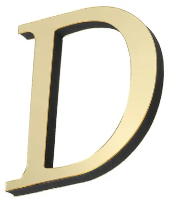 3D Acryl Buchstabe D Spiegelaufkleber, gold, selbstklebend