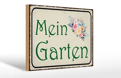 Produktbild von Holzschild Spruch 30x20cm mein Garten