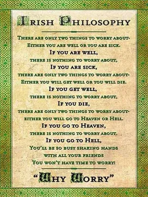 Produktbild von vianmo Holzschild 40x30 cm Irish Philosophy there are only