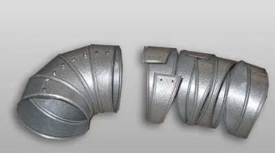 Immagine prodotto di Curva in lamiera zincata, quattro segmenti 140 mm