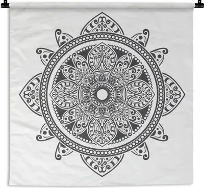 Obrázek produktu pro MuchoWow® Tapiserie Věšení na zeď Mandala květinový vzor 150x150 Tapiserie dekorace Nástěnná šála