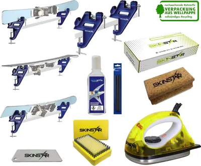 Image de SKINSTAR Skiwax Set Natural Skiwachs Starter Set Skispanner Belagsbesserung 8 teilig
